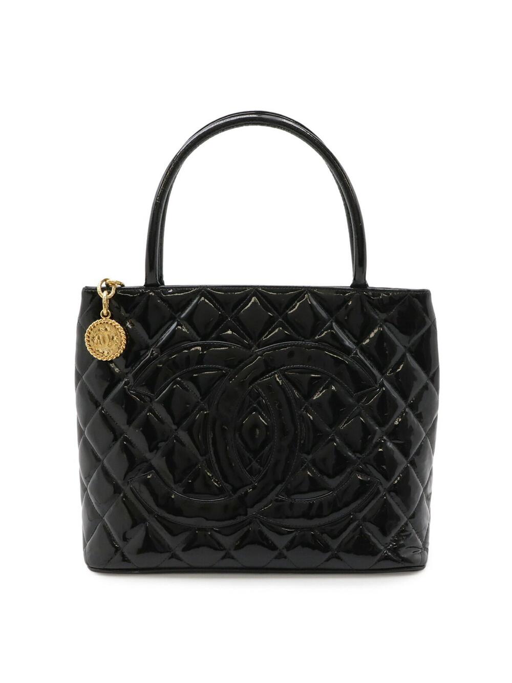 Chanel Medallion Tote Quilted Patent #266703C14B